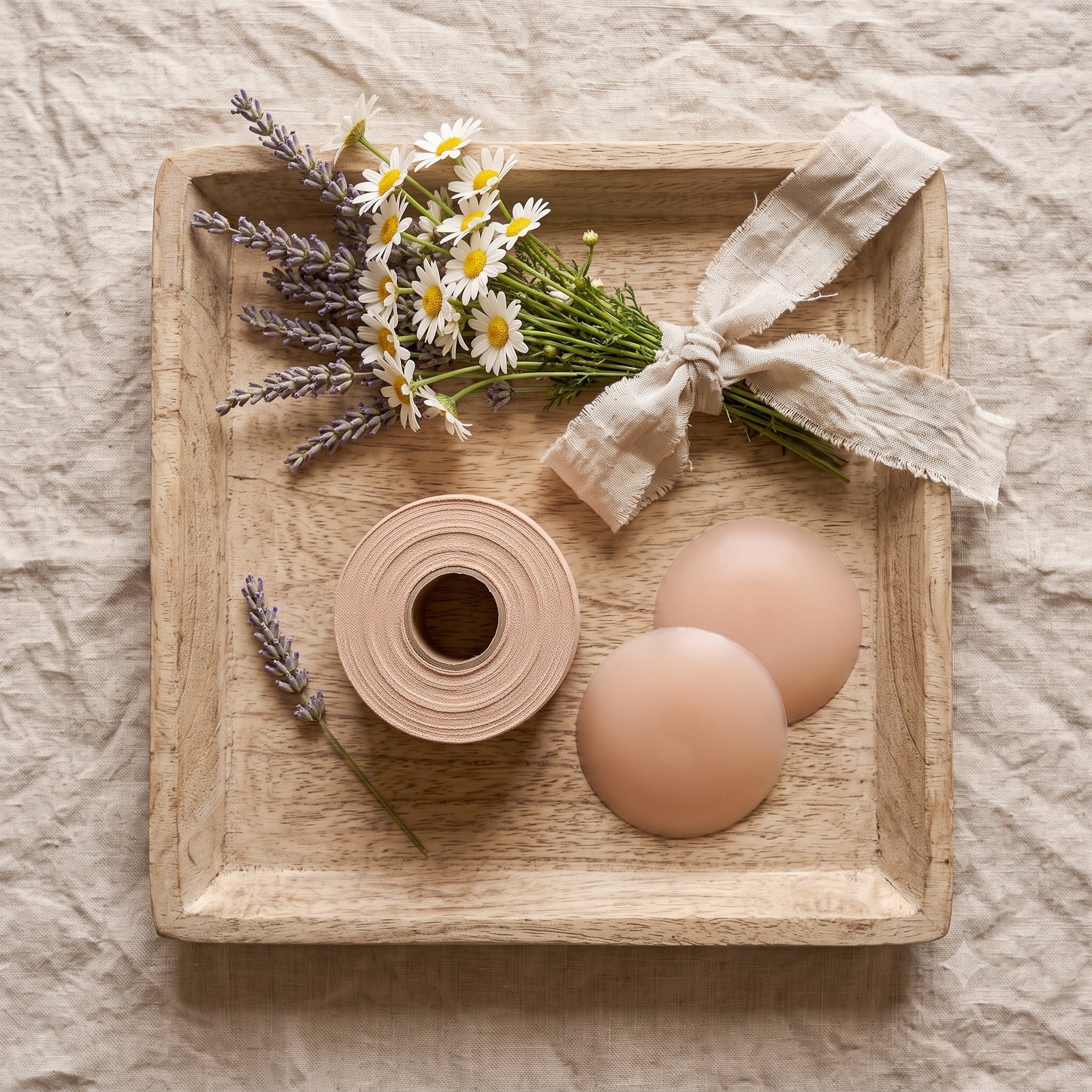 Kit dos nu complet – flat-lay champêtre